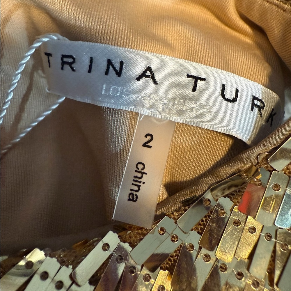 Trina Turk Koa Gold Tiki Tangle Sequin Shift Dress Size 2 6 8 NWT Party Glam - Picture 10 of 15